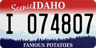ID license plate I074807