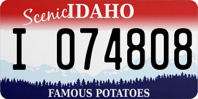 ID license plate I074808