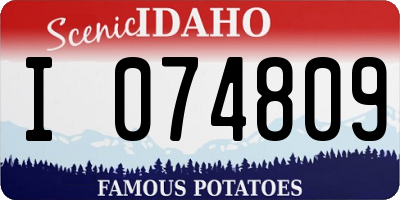 ID license plate I074809