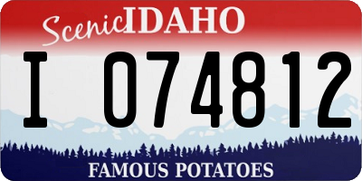 ID license plate I074812