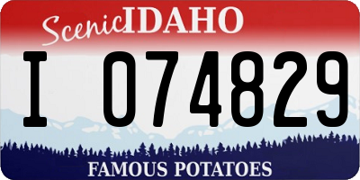 ID license plate I074829