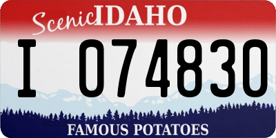ID license plate I074830