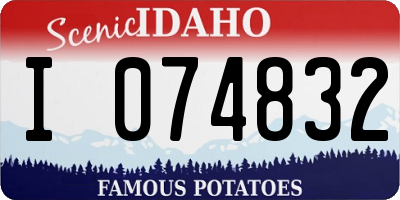 ID license plate I074832