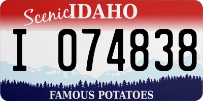 ID license plate I074838