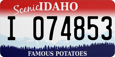 ID license plate I074853