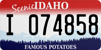 ID license plate I074858