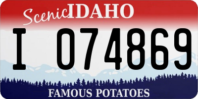 ID license plate I074869