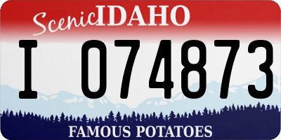ID license plate I074873