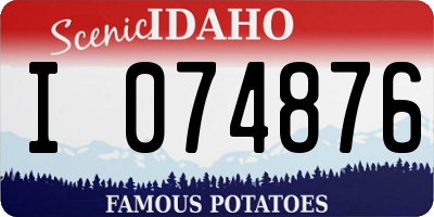 ID license plate I074876