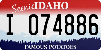 ID license plate I074886
