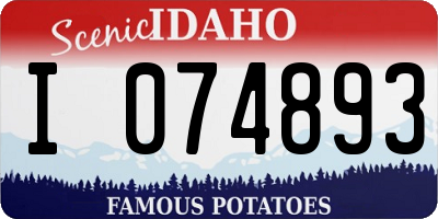 ID license plate I074893