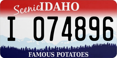 ID license plate I074896
