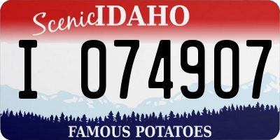 ID license plate I074907