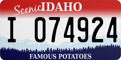 ID license plate I074924