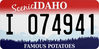 ID license plate I074941