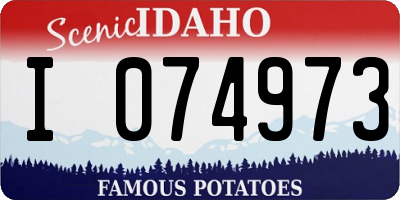 ID license plate I074973