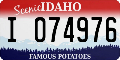 ID license plate I074976