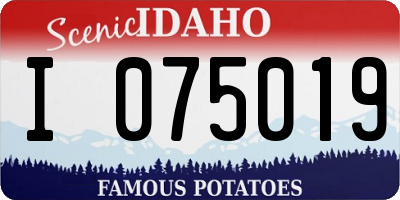 ID license plate I075019