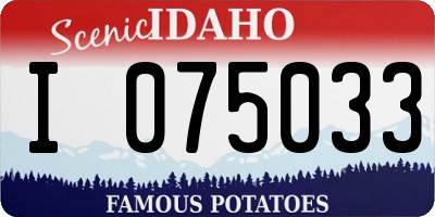 ID license plate I075033