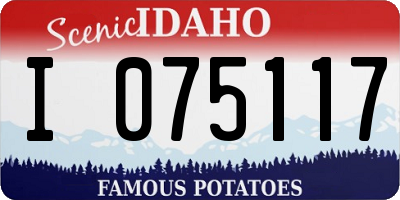ID license plate I075117