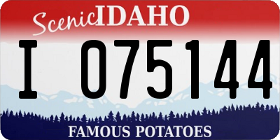 ID license plate I075144