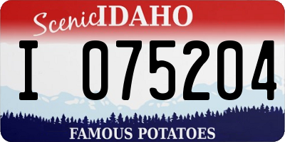 ID license plate I075204