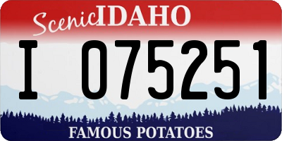 ID license plate I075251