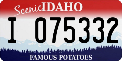 ID license plate I075332