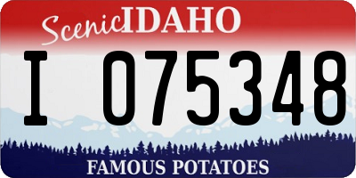 ID license plate I075348