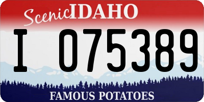 ID license plate I075389
