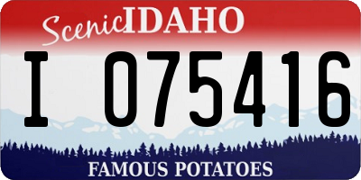 ID license plate I075416