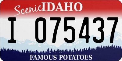 ID license plate I075437