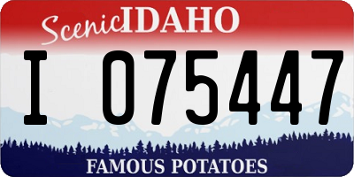 ID license plate I075447