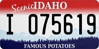 ID license plate I075619