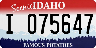 ID license plate I075647