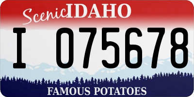 ID license plate I075678