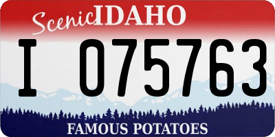 ID license plate I075763