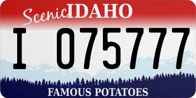 ID license plate I075777