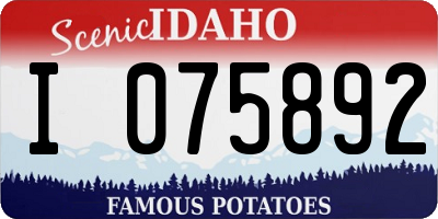ID license plate I075892