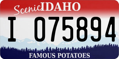 ID license plate I075894