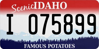 ID license plate I075899