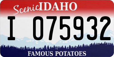 ID license plate I075932