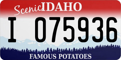 ID license plate I075936