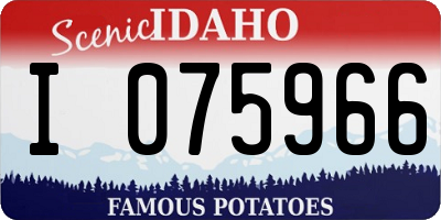 ID license plate I075966