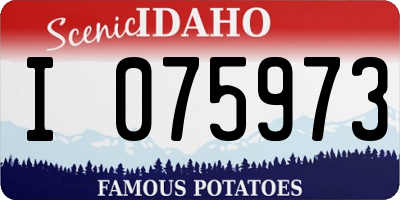 ID license plate I075973