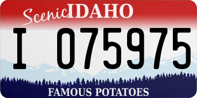 ID license plate I075975