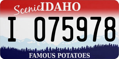 ID license plate I075978