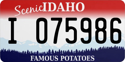 ID license plate I075986