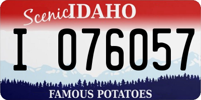 ID license plate I076057