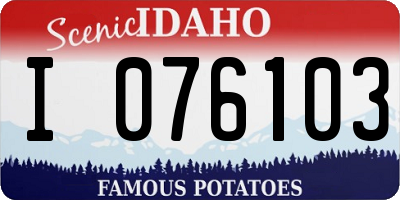 ID license plate I076103
